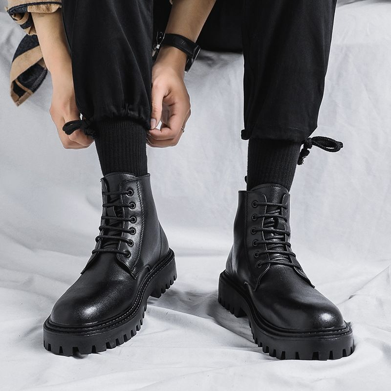 Men'S Shoes Increase Height - Botas de Couro Masculinas de Cano