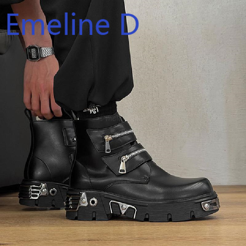 Sapatos de cano alto punk escu - Men'S Shoes Increase Height avaliação e preço